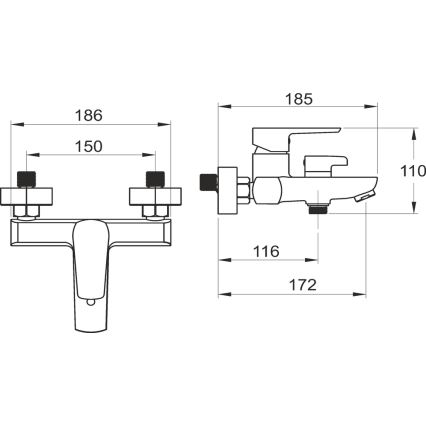 Novaservis - Torneira de banheira METALIA cromado brilhante