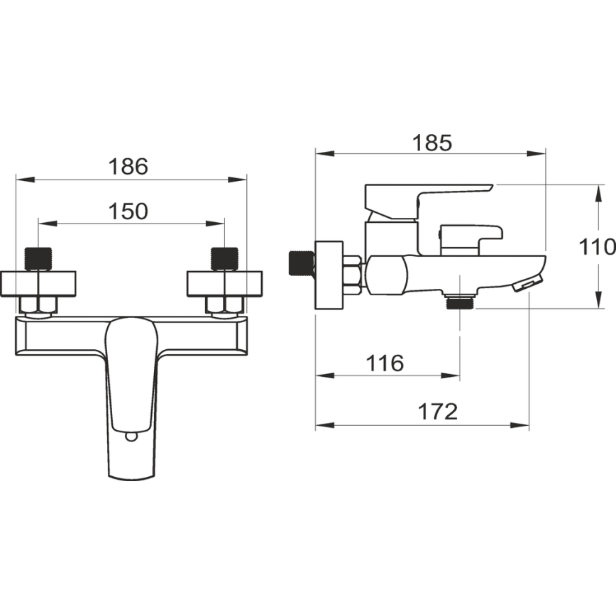 Novaservis - Torneira de banheira METALIA mate preto