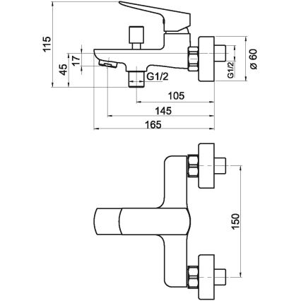 Novaservis - Torneira de banheira NOBLESS EGO mate preto