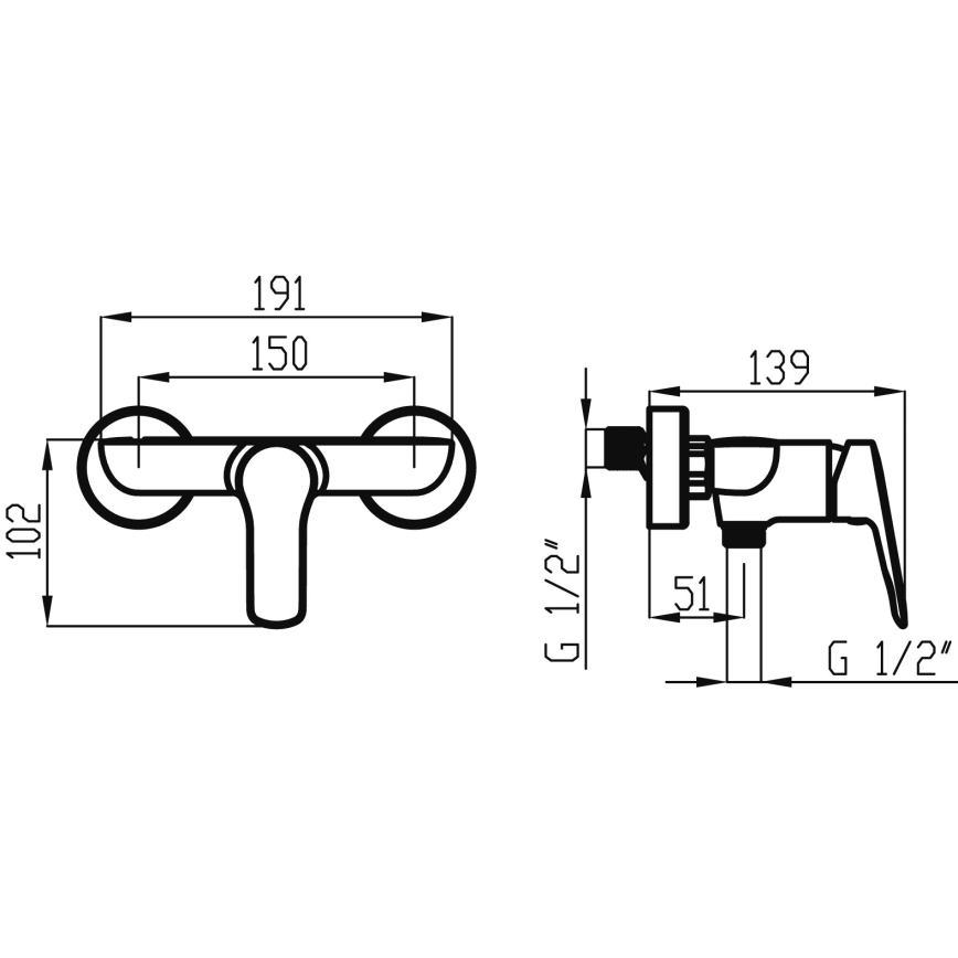 Novaservis - Torneira de duche METALIA cromado brilhante
