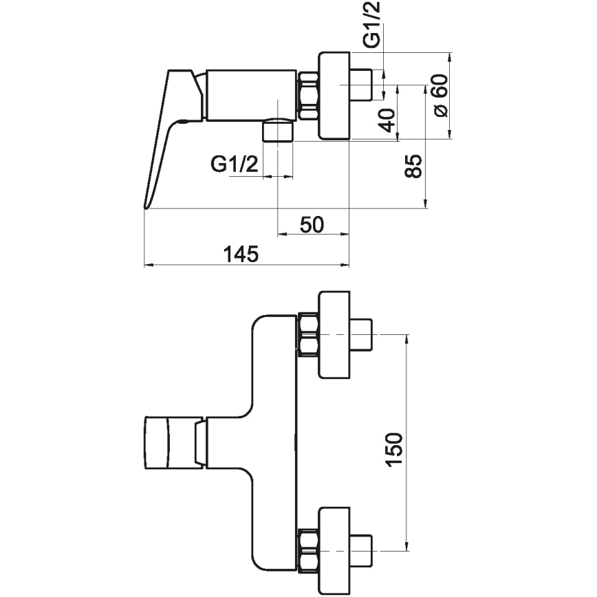 Novaservis - Torneira de duche NOBLESS EGO mate preto
