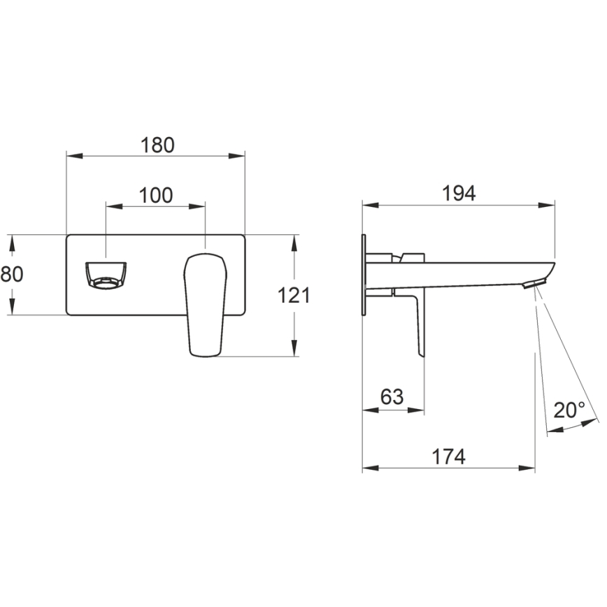 Novaservis - Torneira do lavatório para instalação embutida METALIA ECO mate preto