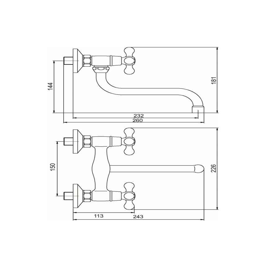 Novaservis - Torneira para cozinha/lavatório TITANIA RETRO cromado brilhante