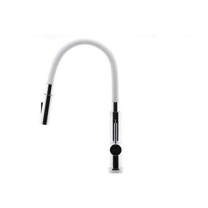 Novaservis - Torneira para lava-loiça com braço flexível cromado brilhante/branco