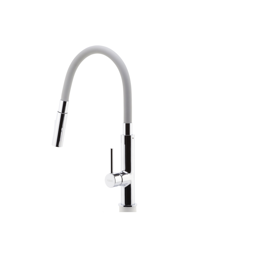 Novaservis - Torneira para lava-loiça com braço flexível cromado brilhante/cinzento