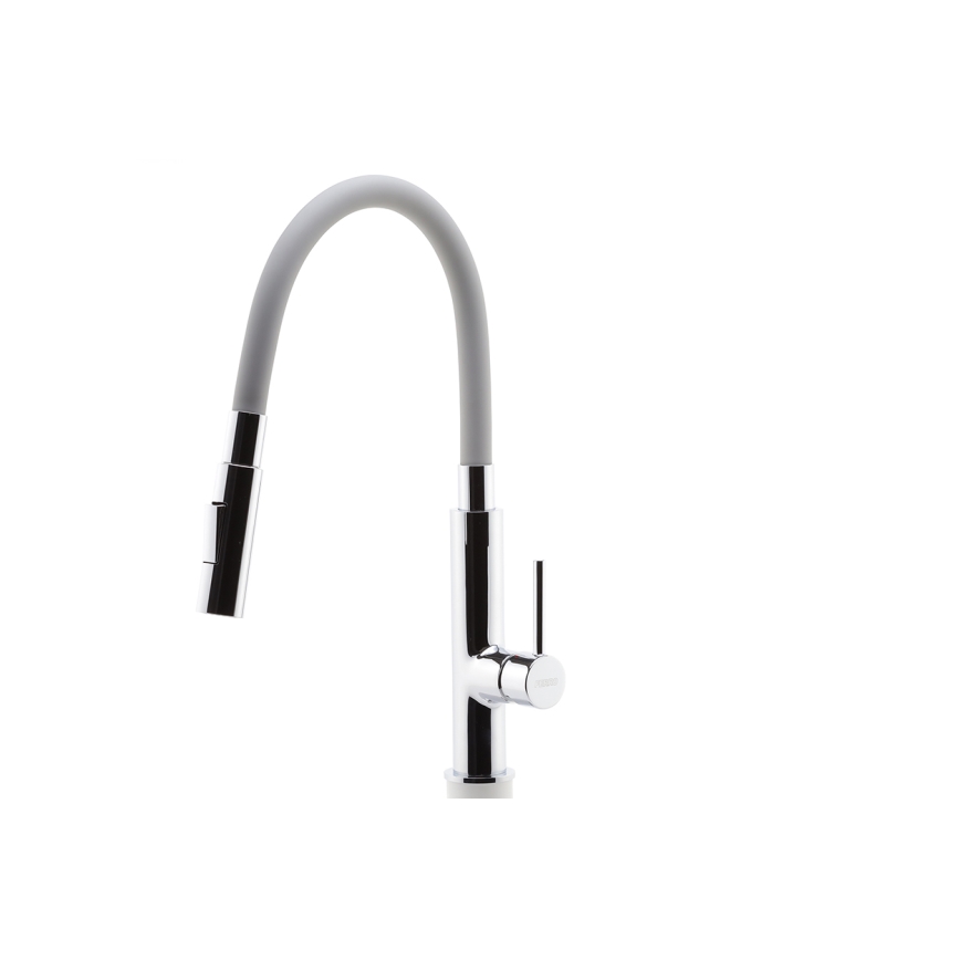 Novaservis - Torneira para lava-loiça com braço flexível cromado brilhante/cinzento