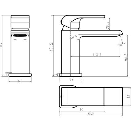 Novaservis - Torneira para lavatório NOBLESS SHARP cromo brilhante