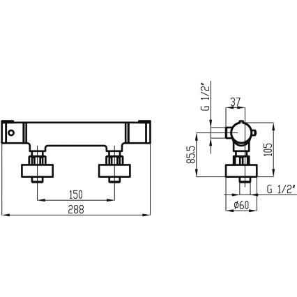 Novaservis - Torneira termostática para duche METALIA cromado brilhante