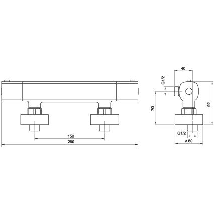 Novaservis - Torneira termostática para duche METALIA cromado brilhante