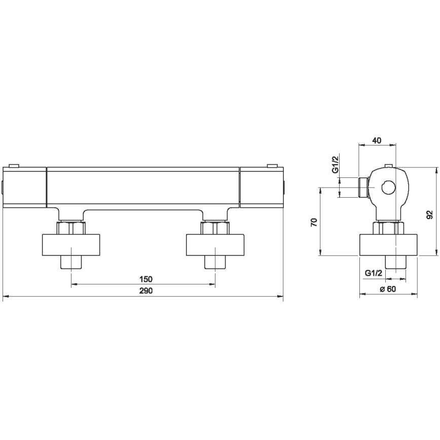 Novaservis - Torneira termostática para duche METALIA cromado brilhante