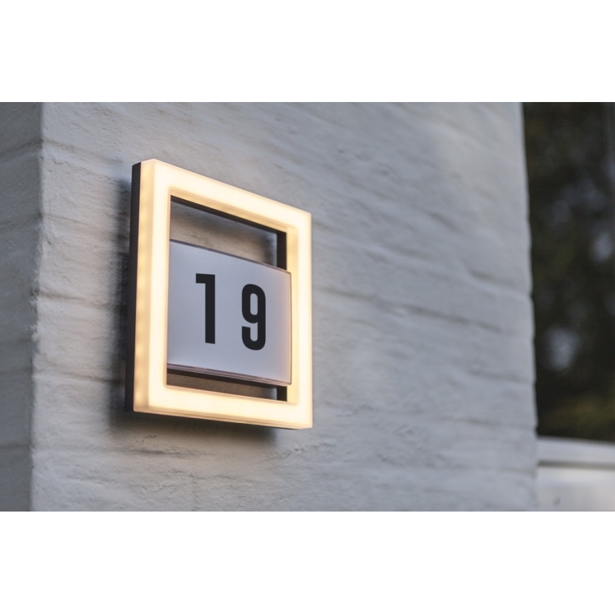Número de casa LED ALICE LED/13W/230V IP44 3000K antracite