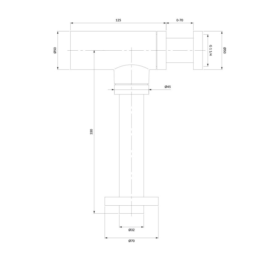 OMNIRES A186CPB - Válvula para lavatório TRAP escovado cobre