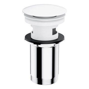 OMNIRES A706BM - Válvula de escoamento para lavatório CLICK-CLACK diâmetro 6,6 cm branco mate