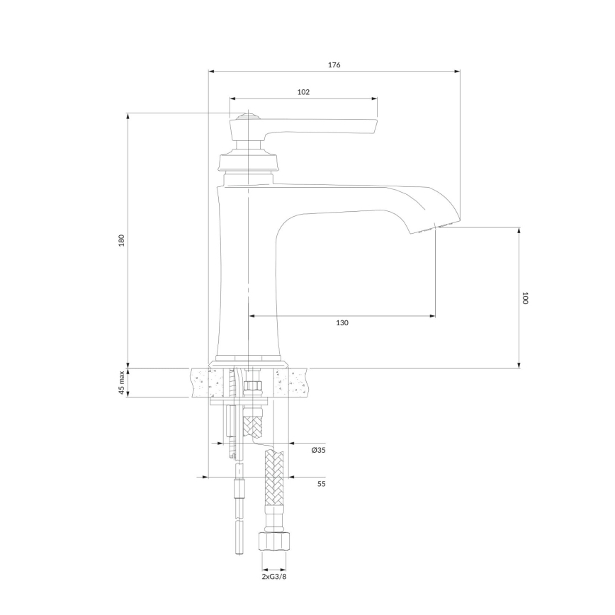 OMNIRES AM5210CR - Torneira do lavatório ARMANCE 18 cm cromado brilhante