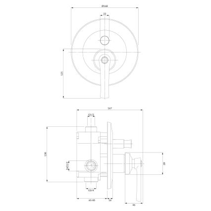OMNIRES AM5235CR - Misturador de chuveiro para instalação embutida ARMANCE cromo brilhante