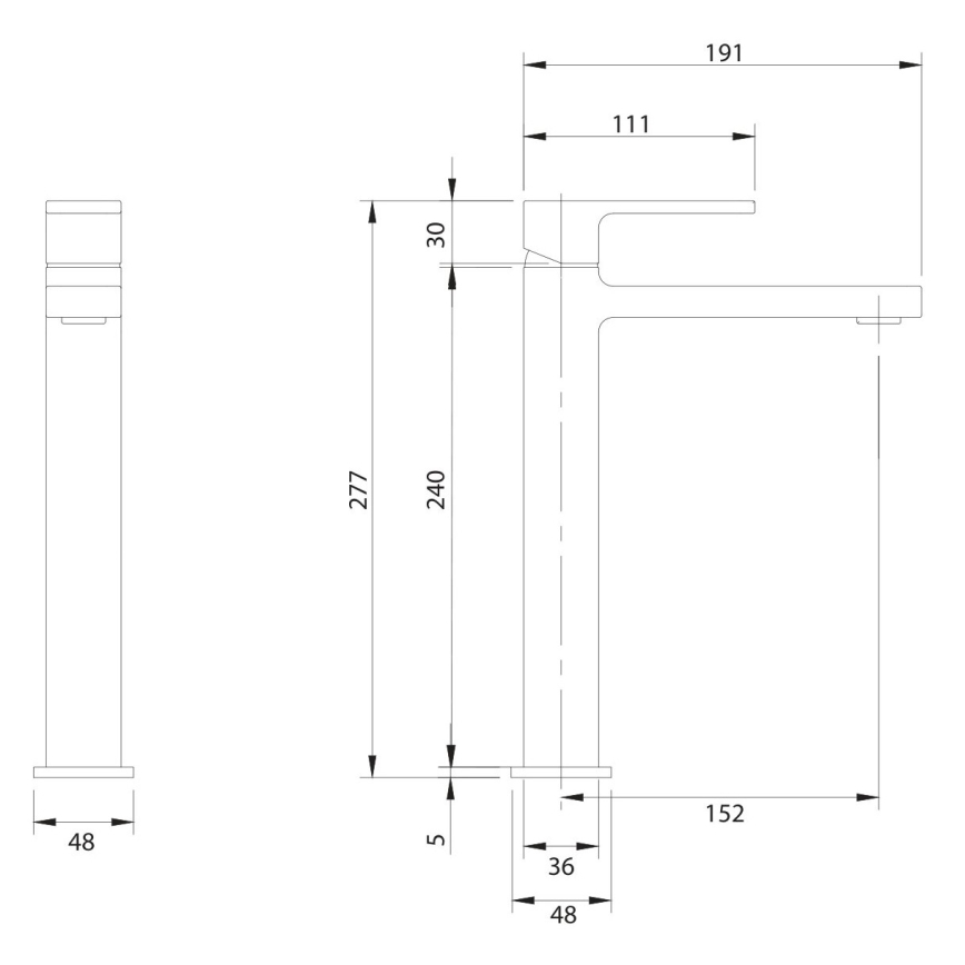 OMNIRES BA7812BL - Misturador para lavatório BARETTI 27,7 cm preto mate