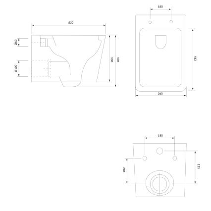 OMNIRES BOSTONMWBP - Sanita suspensa com assento SoftClose BOSTON, cerâmica/branco brilhante