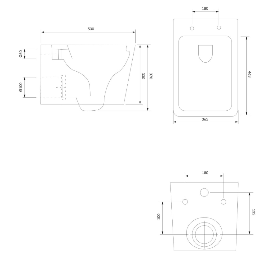 OMNIRES BOSTONMWBP - Sanita suspensa com assento SoftClose BOSTON, cerâmica/branco brilhante