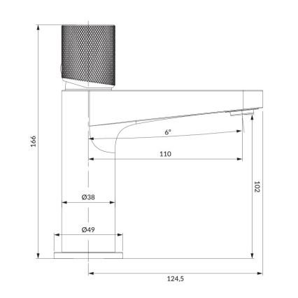 OMNIRES CT8010AT - Torneira para lavatório CONTOUR 16,6 cm antracite escovado