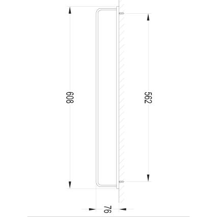 OMNIRES DA70216BL - Cabide de parede para toalhas DARLING 61 cm preto fosco