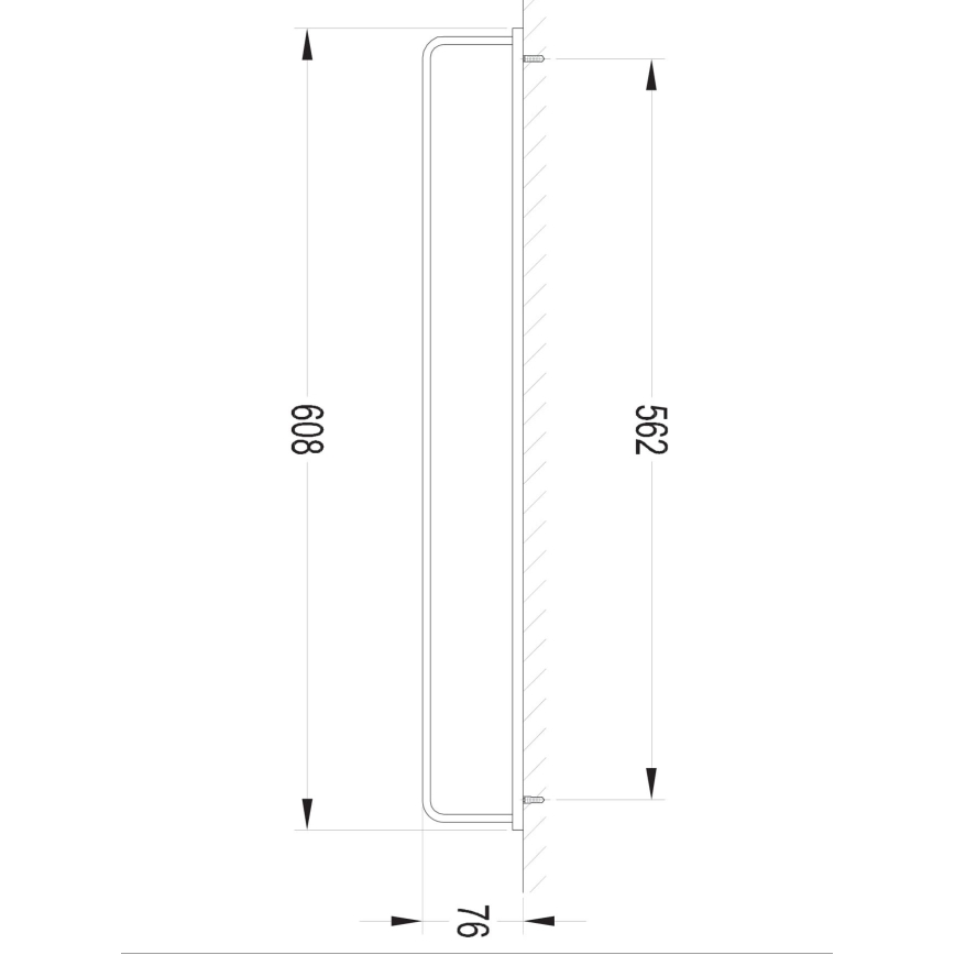 OMNIRES DA70216BL - Cabide de parede para toalhas DARLING 61 cm preto fosco