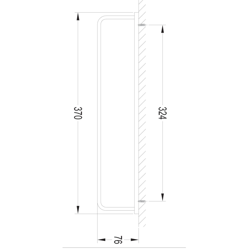 OMNIRES DA70230BL - Suporte de parede para toalha DARLING 37 cm semi-mate preto
