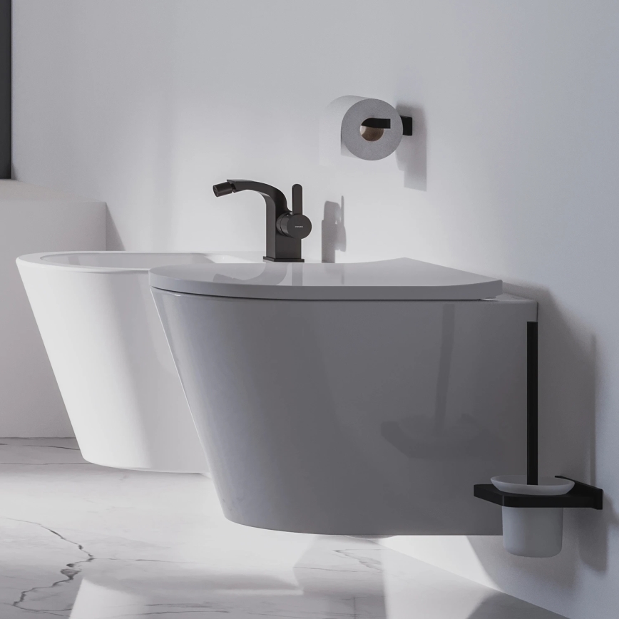 OMNIRES DA70620BL - Escova de WC de parede DARLING preto mate
