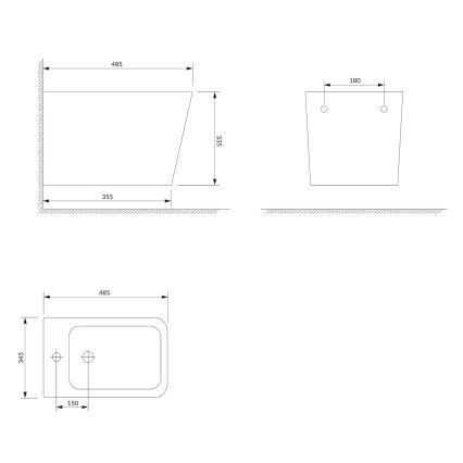 OMNIRES FONTANABIBP - Bidé suspenso FONTANA cerâmica/branco brilhante