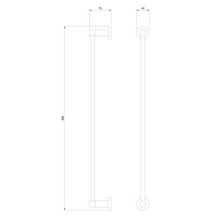 OMNIRES MP60214AT - Suporte de parede para toalha MODERN PROJECT 40 cm mate preto