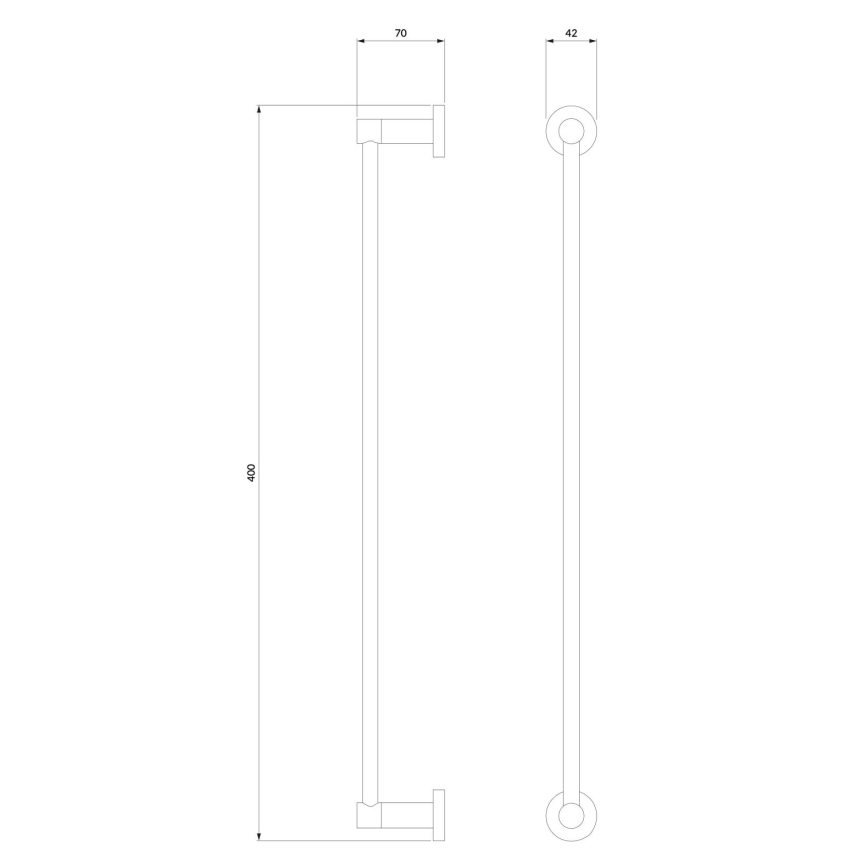 OMNIRES MP60214AT - Suporte de parede para toalha MODERN PROJECT 40 cm mate preto