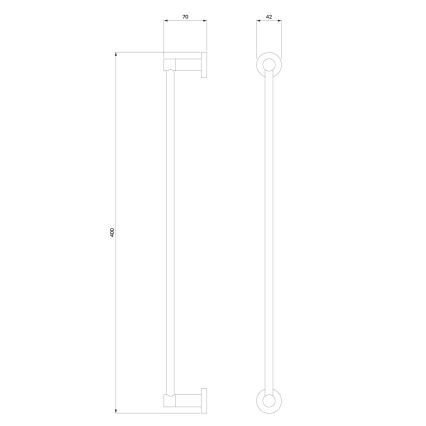 OMNIRES MP60214BL - Suporte de parede para toalha MODERN PROJECT 40 cm mate preto