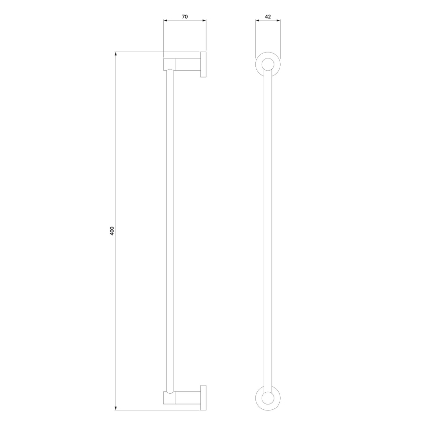 OMNIRES MP60214BL - Suporte de parede para toalha MODERN PROJECT 40 cm mate preto