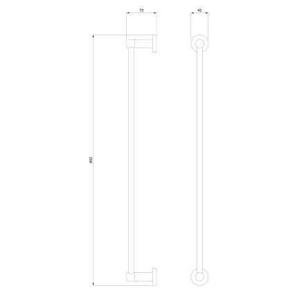 OMNIRES MP60216CR - Suporte de parede para toalha MODERN PROJECT 60 cm cromado brilhante