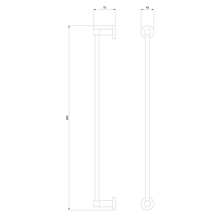 OMNIRES MP60216CR - Suporte de parede para toalha MODERN PROJECT 60 cm cromado brilhante