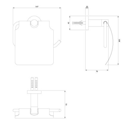 OMNIRES MP60520CR - Suporte de papel higiénico MODERN PROJECT cromado brilhante