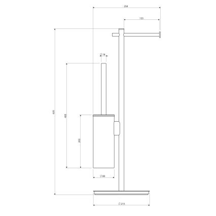 OMNIRES MP60810CR - Suporte para papel higiénico com piaçaba MODERN PROJECT cromado brilhante