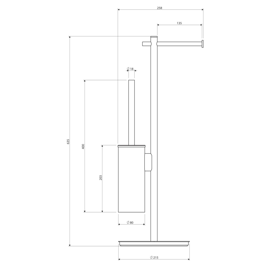 OMNIRES MP60810CR - Suporte para papel higiénico com piaçaba MODERN PROJECT cromado brilhante