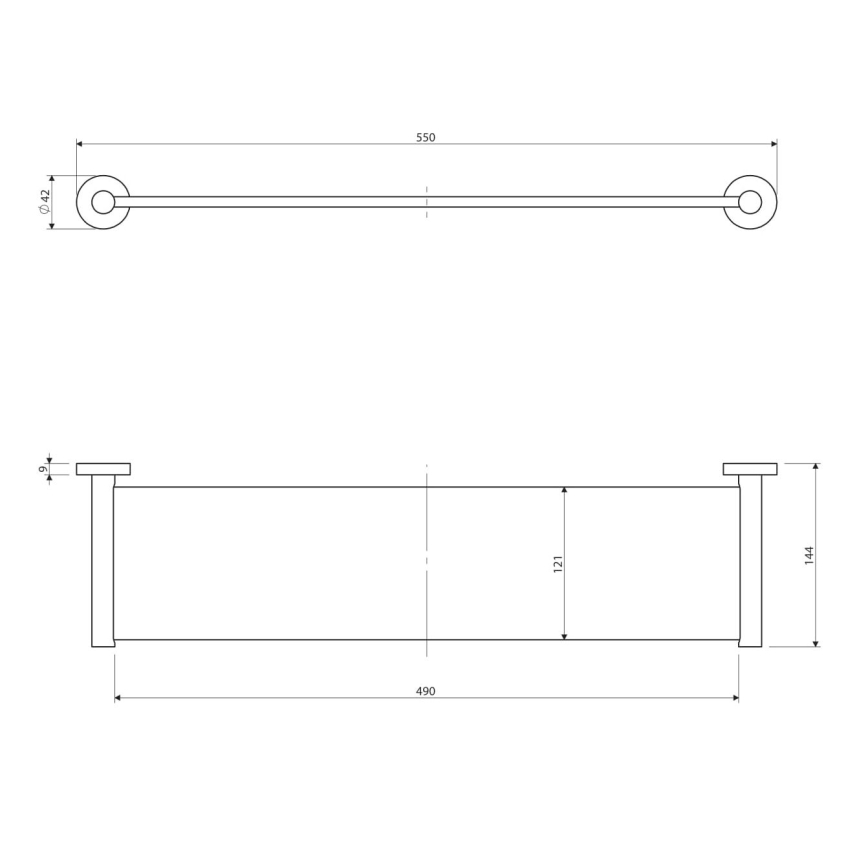 OMNIRES MP60930CR - Prateleira de parede MODERN PROJECT 55 cm cromado brilhante