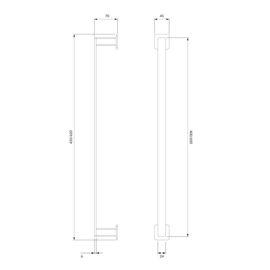 OMNIRES NL80214CR - Suporte de parede para toalha NELSON 42 cm cromado brilhante