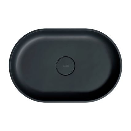OMNIRES OVOUNBLV - Lavatório de sobrepor OVO 55x36 cm dolomito/preto mate lava
