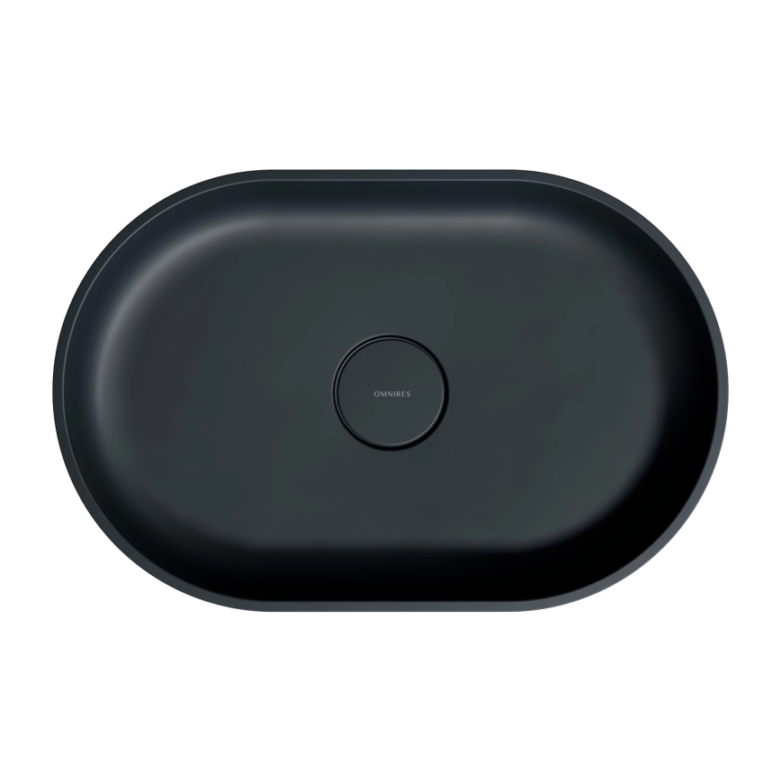 OMNIRES OVOUNBLV - Lavatório de sobrepor OVO 55x36 cm dolomito/preto mate lava