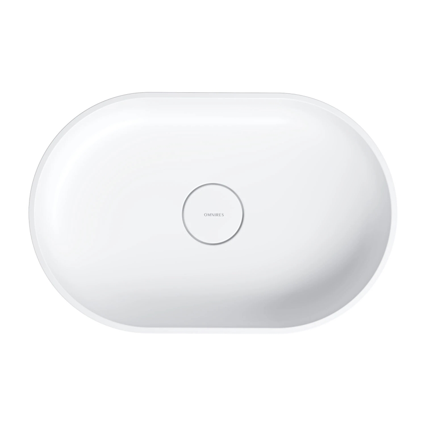 OMNIRES OVOUNBM - Lavatório de sobrepor OVO 55x36 cm dolomito/branco mate