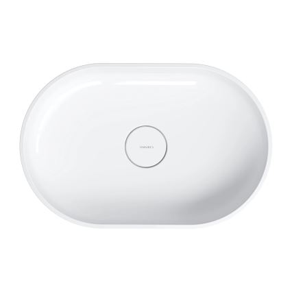 OMNIRES OVOUNBP - Lavatório de sobrepor OVO 55x36 cm dolomita/branco brilhante