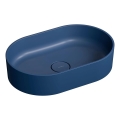 OMNIRES OVOUNMB - Lavatório de bancada OVO 55x36 cm dolomito/mate azul meia-noite