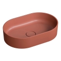 OMNIRES OVOUNTE - Lavatório de bancada OVO 55x36 cm dolomito/terracota fosca