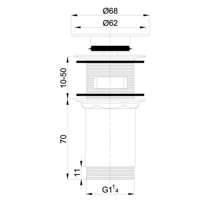 OMNIRES P706CR - Válvula de drenagem CLICK-CLACK diâmetro 6,8 cm cromado brilhante