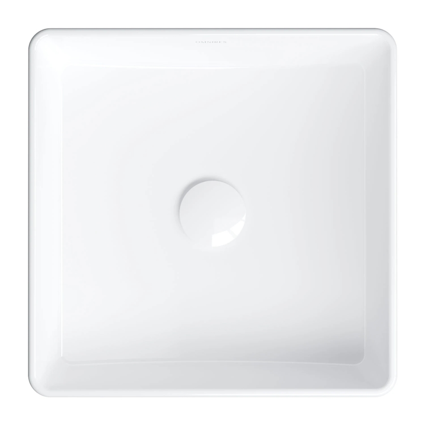 OMNIRES PASADENA360BP - Lavatório de bancada PASADENA 36x36 cm cerâmica/branco brilhante