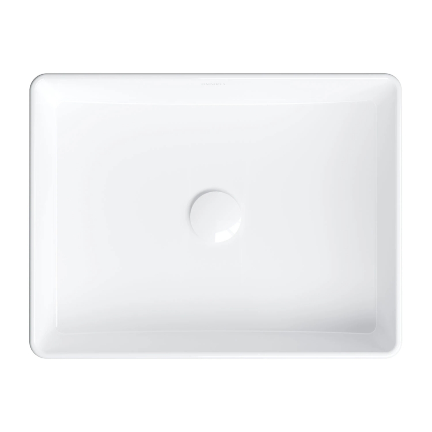 OMNIRES PASADENA470BP - Lavatório de bancada PASADENA 47x36 cm cerâmica/branco brilhante