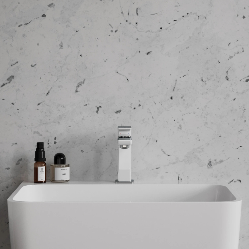 OMNIRES PM7410CRB - Torneira para lavatório PARMA 15 cm cromado brilhante/branco