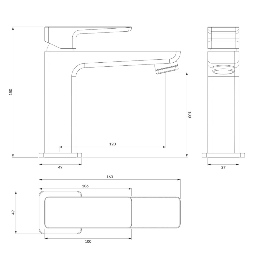 OMNIRES PM7410CRB - Torneira para lavatório PARMA 15 cm cromado brilhante/branco